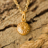 Gold Corn Poppy Crown Necklace