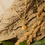 Gold Corn Poppy Crown Necklace