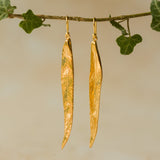 Gold Willow Leaf Earrings