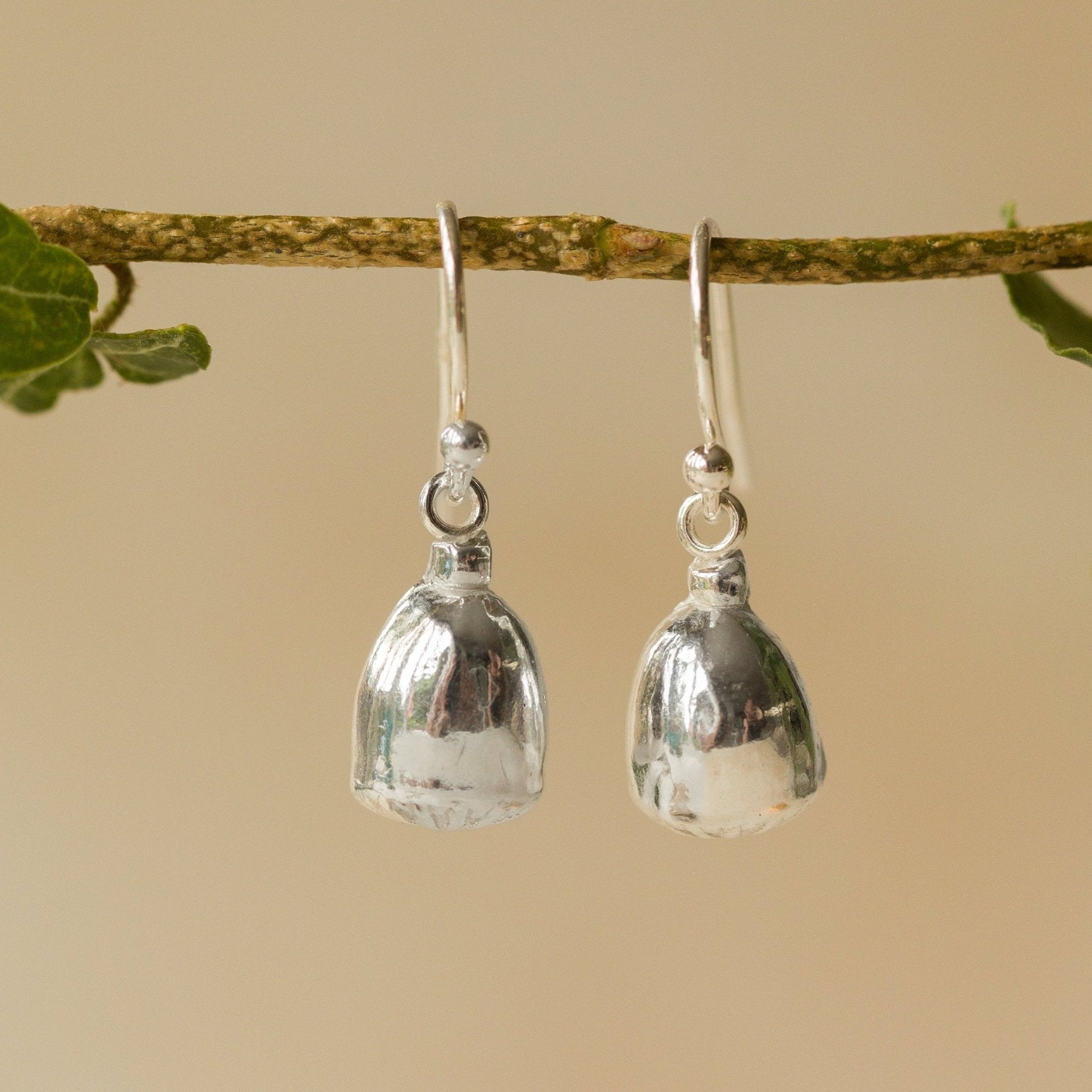 Model wearing Silver Corn Poppy Earrings (4)