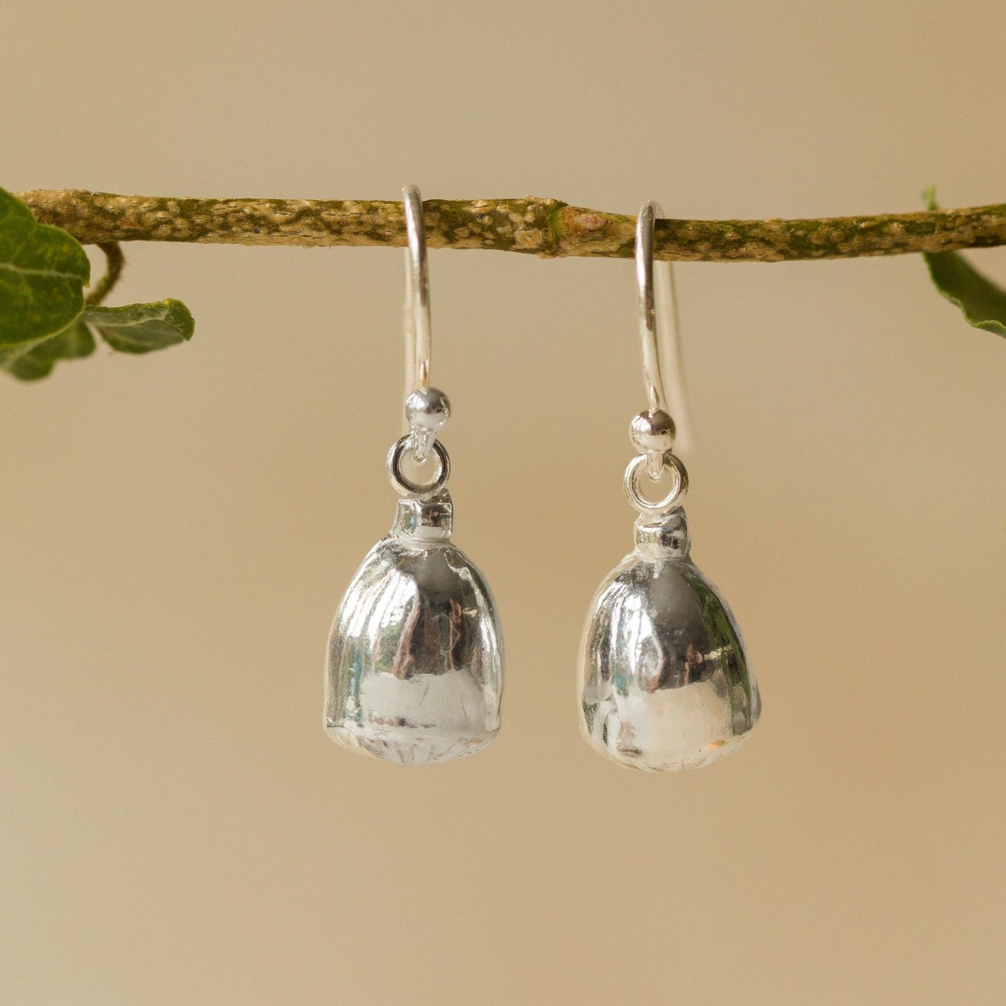 Silver Corn Poppy Earrings