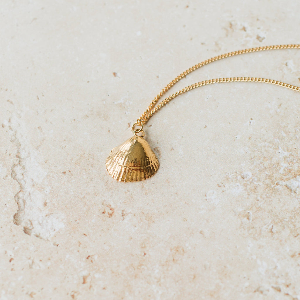 Gold Cockle Shell Necklace