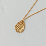 Gold Blackberry Leaf Necklace