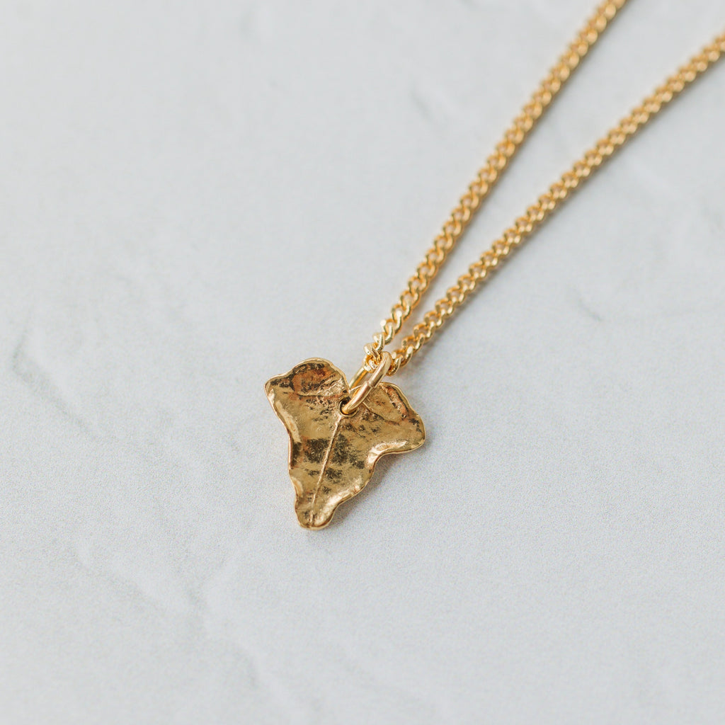 Gold Dainty Ivy Leaf Necklace