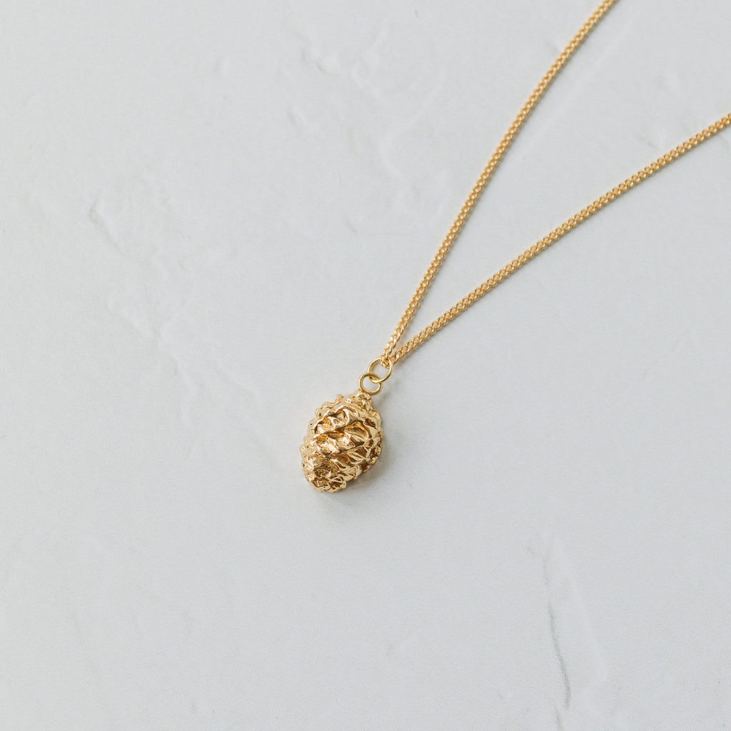 Gold Pinecone Necklace