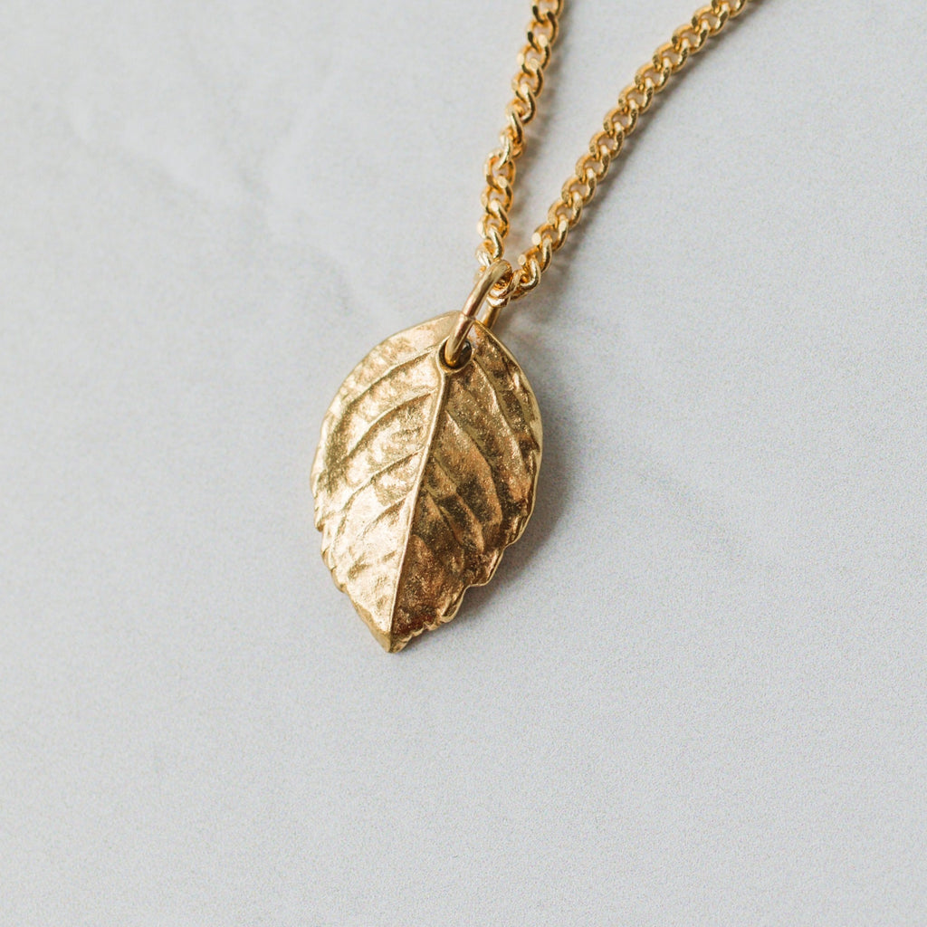 Gold Baby Rose Leaf Necklace