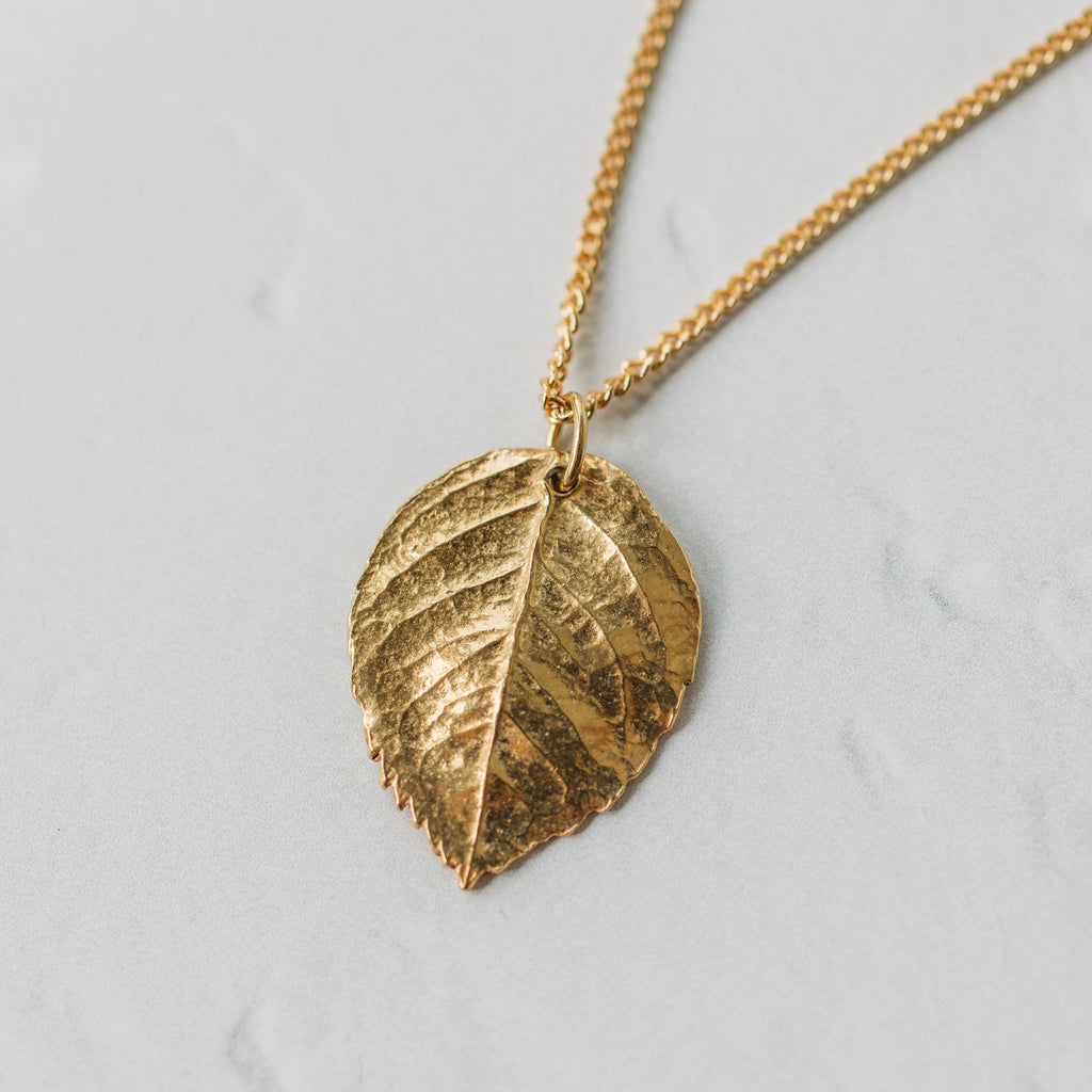 Gold Rose Leaf Necklace
