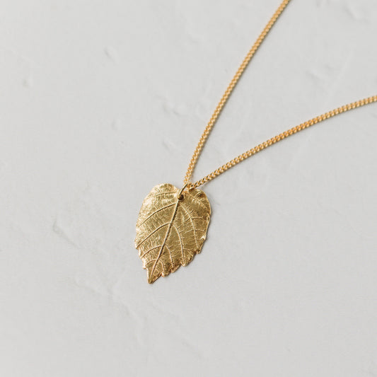 Gold Hazel Leaf Necklace