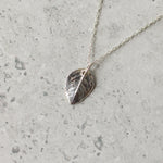 Handmade silver baby rose leaf necklace - Iris & Lolli