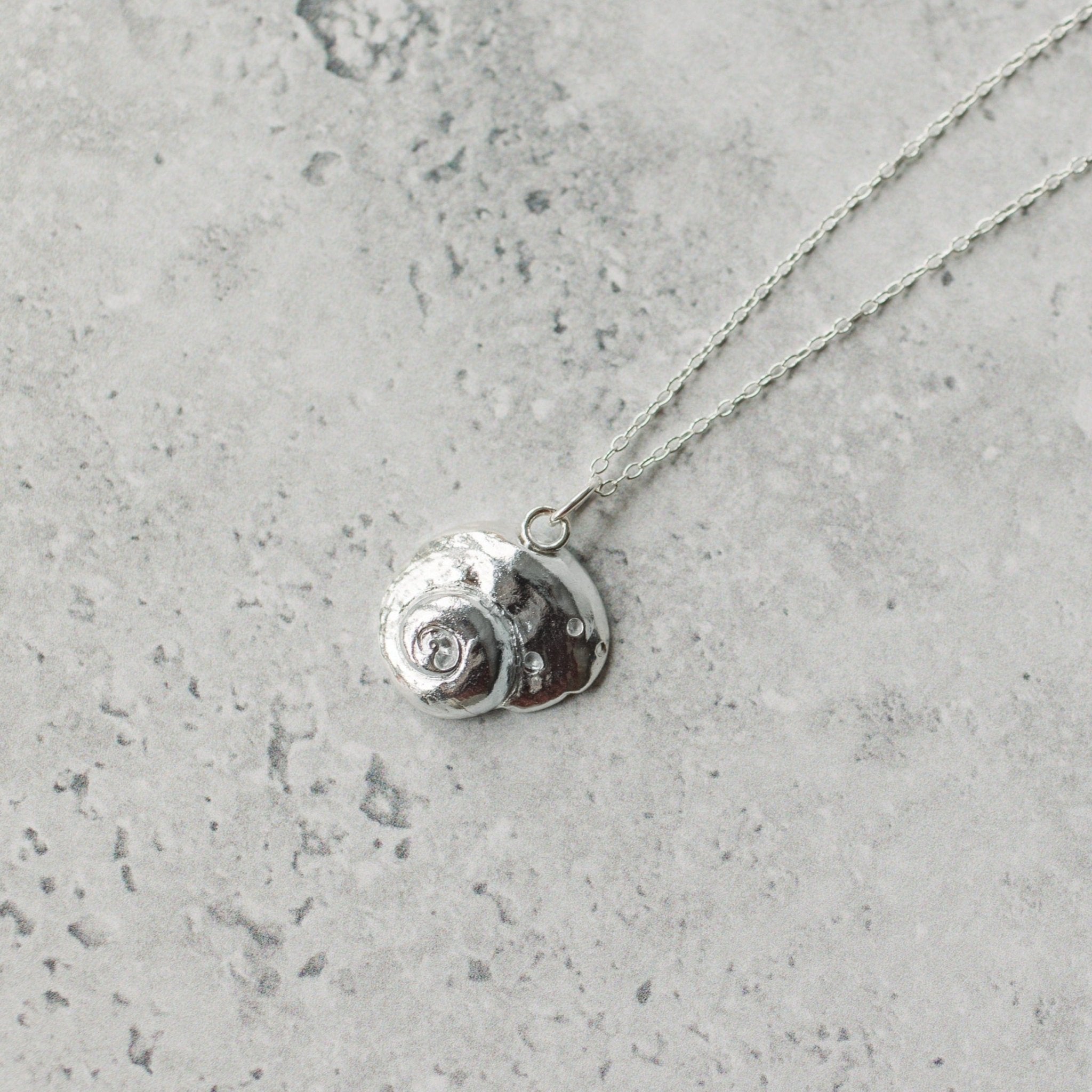 Handmade silver periwinkle shell necklace - Iris & Lolli