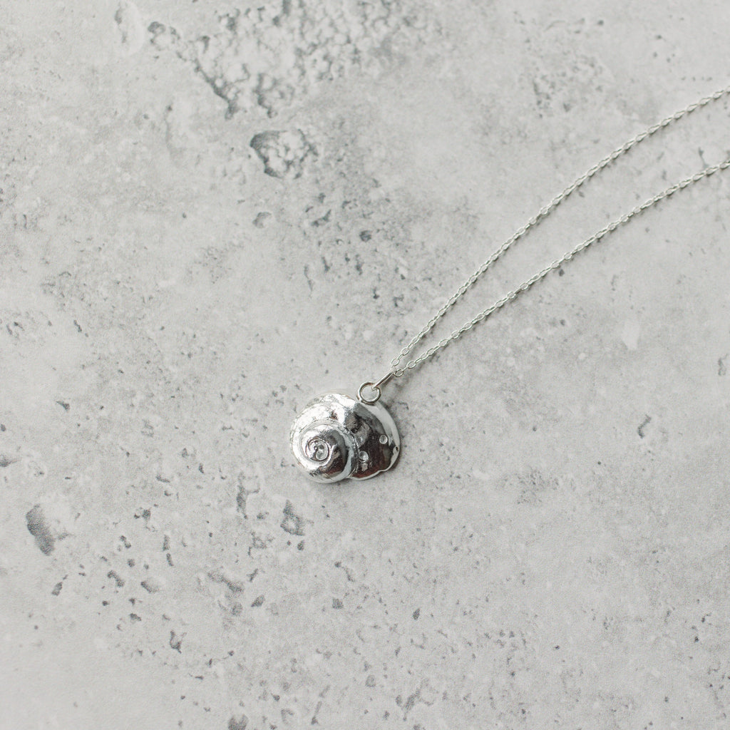 Silver Periwinkle Shell Necklace