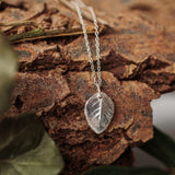 Handmade silver baby rose leaf necklace - Iris & Lolli