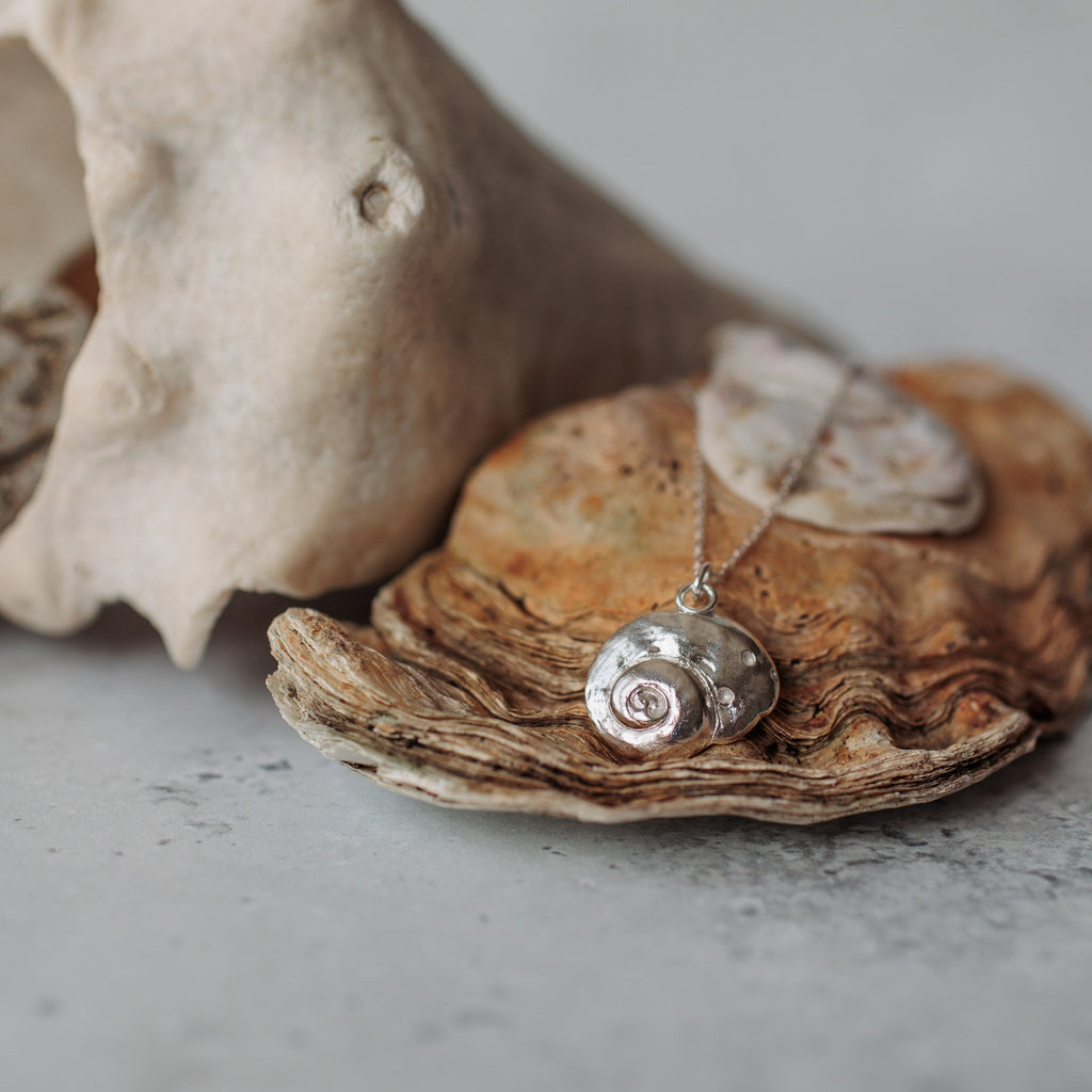 Silver Periwinkle Shell Necklace