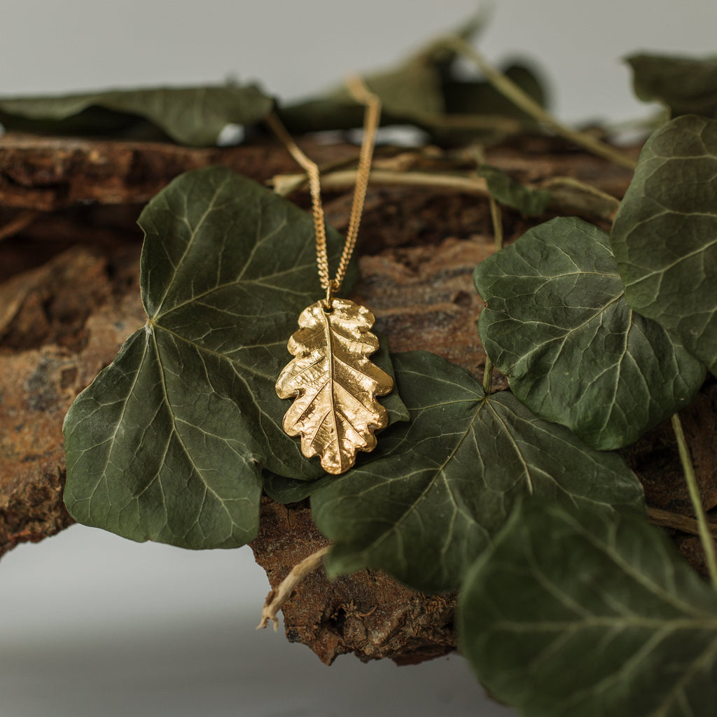 Gold Oak Leaf Necklace