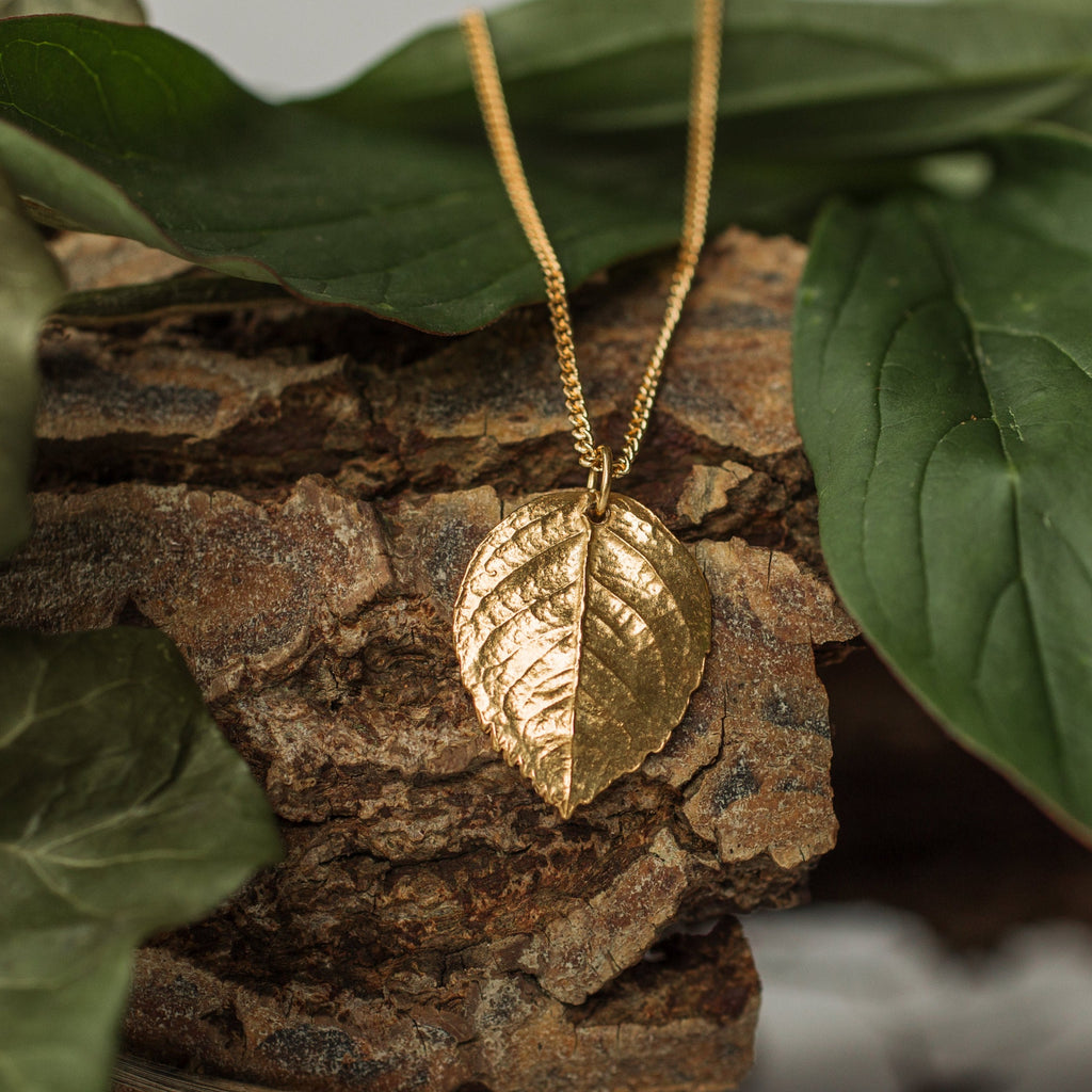Gold Rose Leaf Necklace