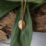 Gold Baby Rose Leaf Earrings & Necklace Set