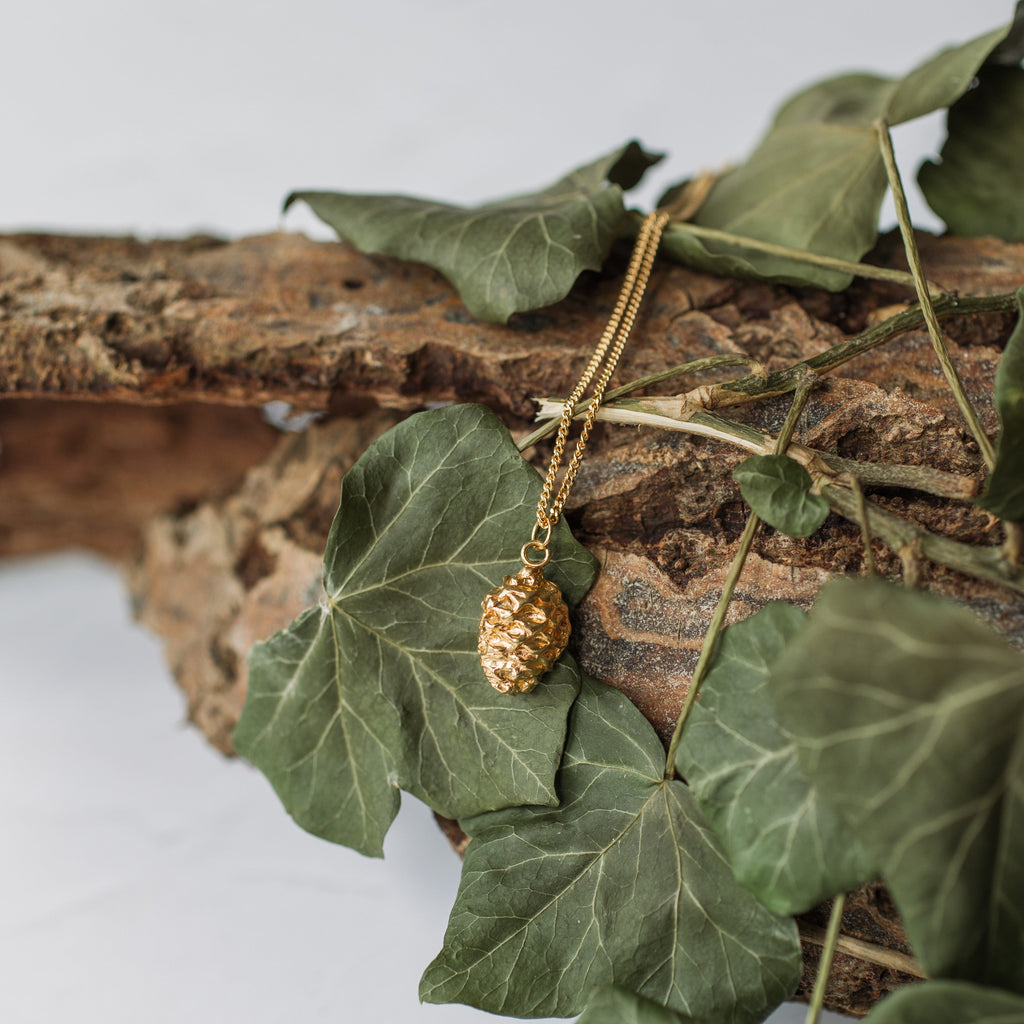 Gold Pinecone Necklace