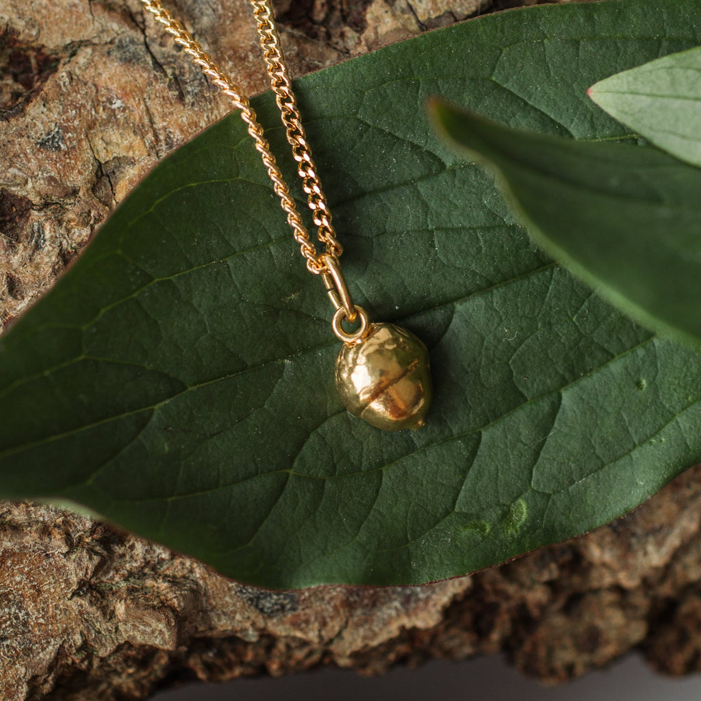 Gold Baby Acorn Necklace