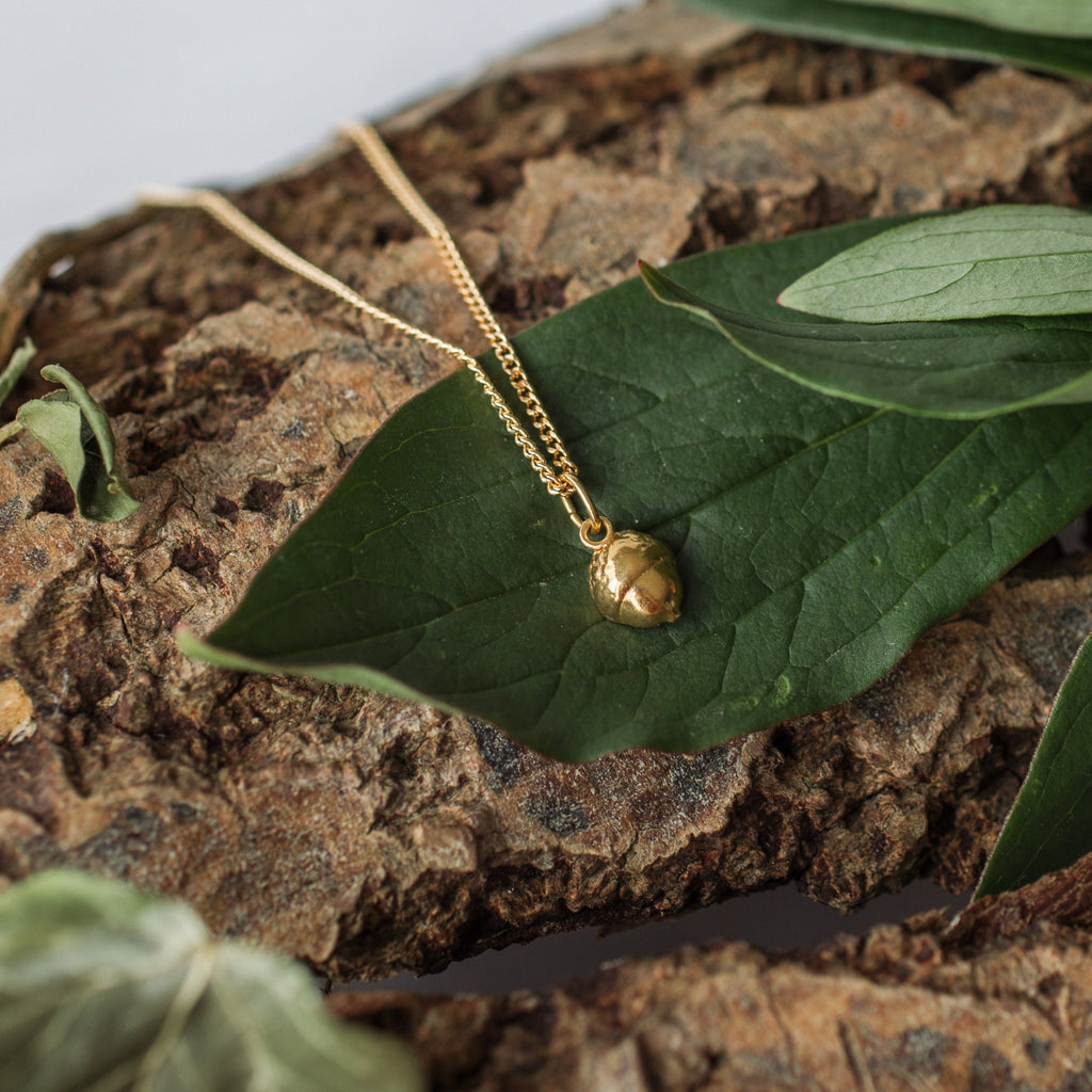 Gold Baby Acorn Necklace