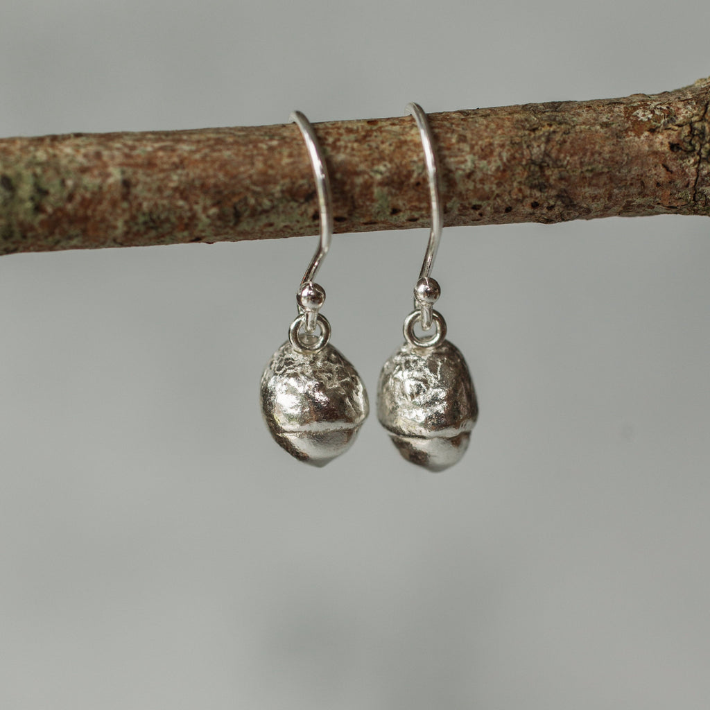 Silver Baby Acorn Earrings