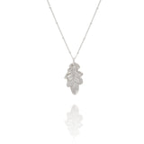 Midi Silver Oak Leaf Necklace