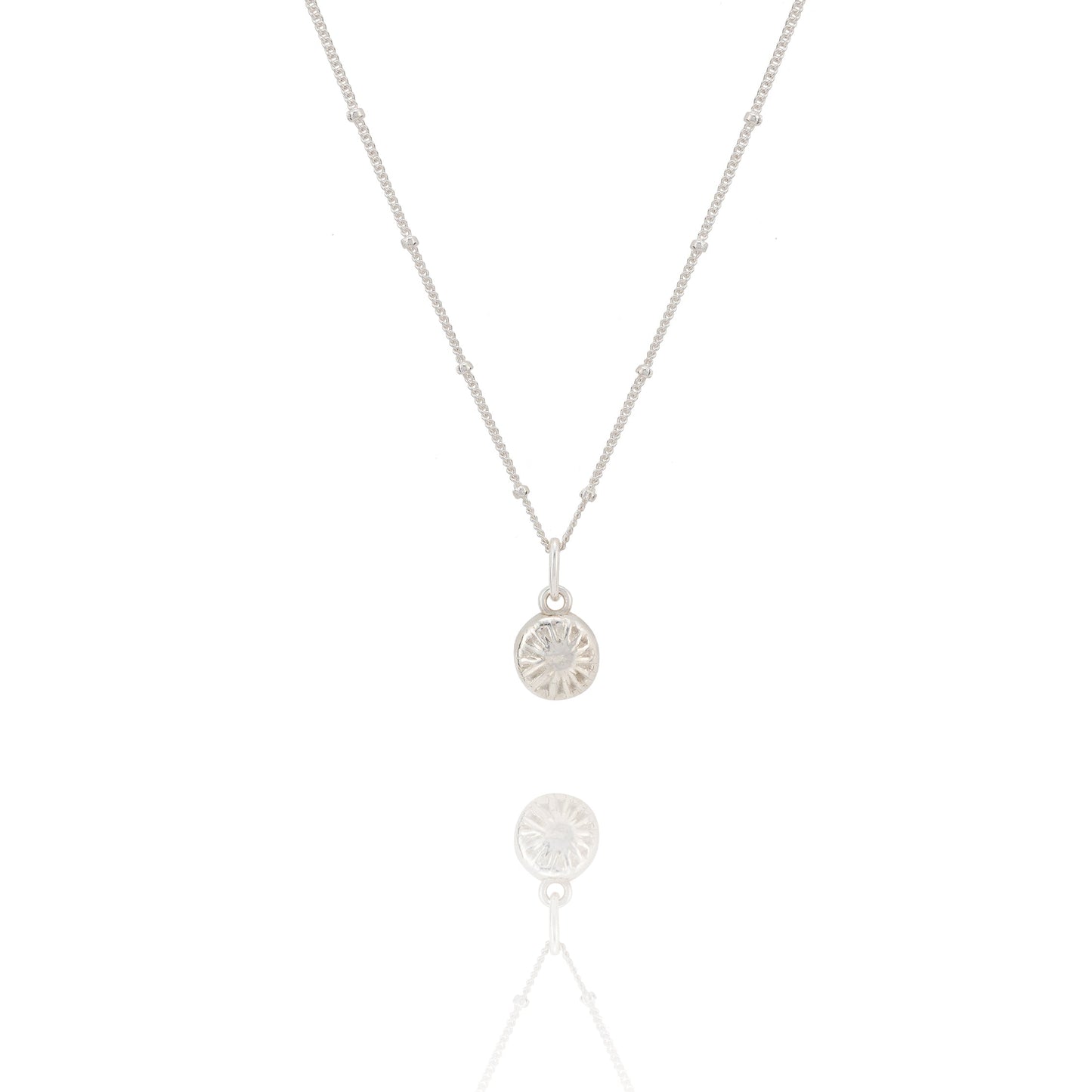 Silver Corn Poppy Crown Necklace