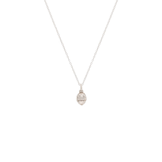 Silver Baby Acorn Necklace