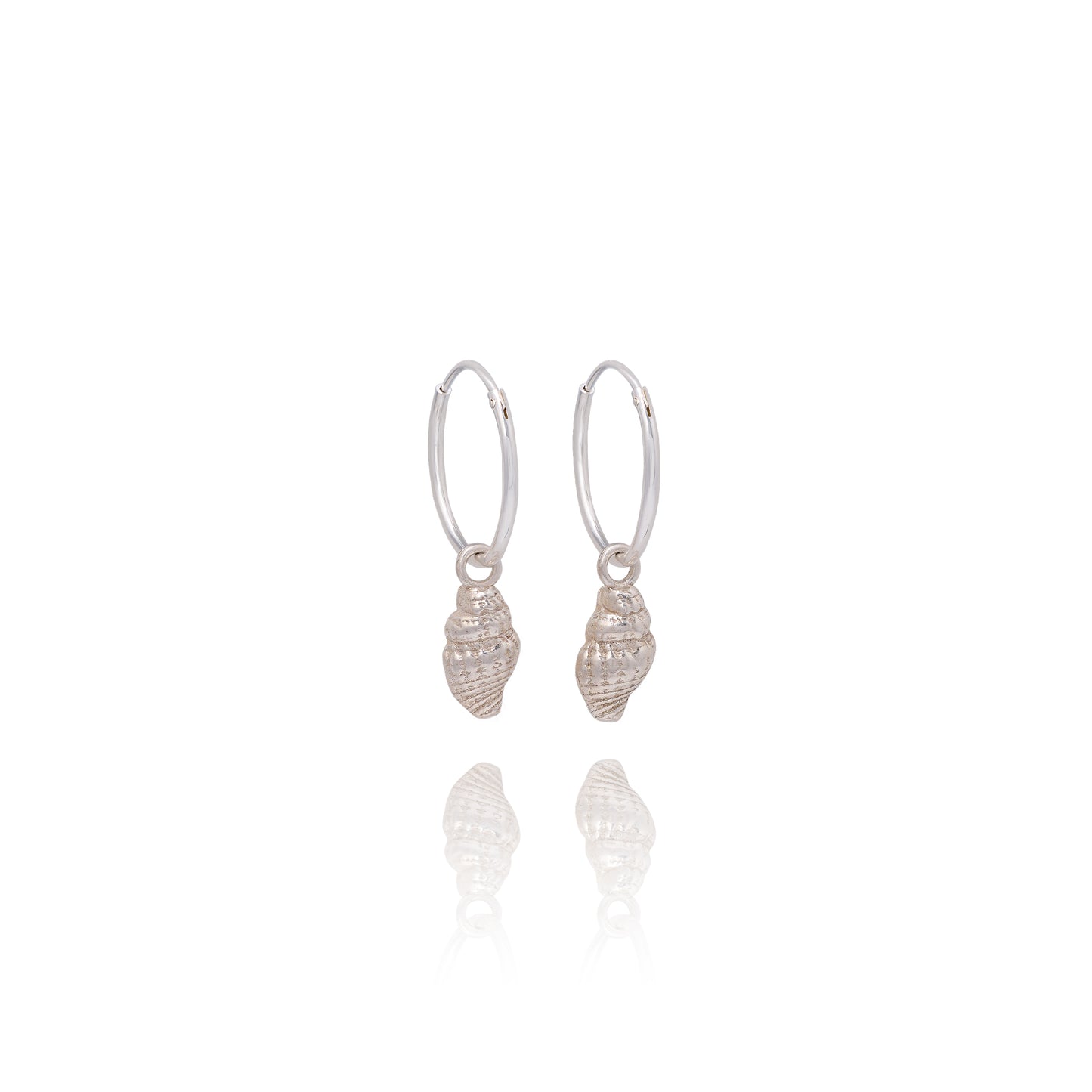 Silver Baby Whelk Shell Earrings & Necklace Set