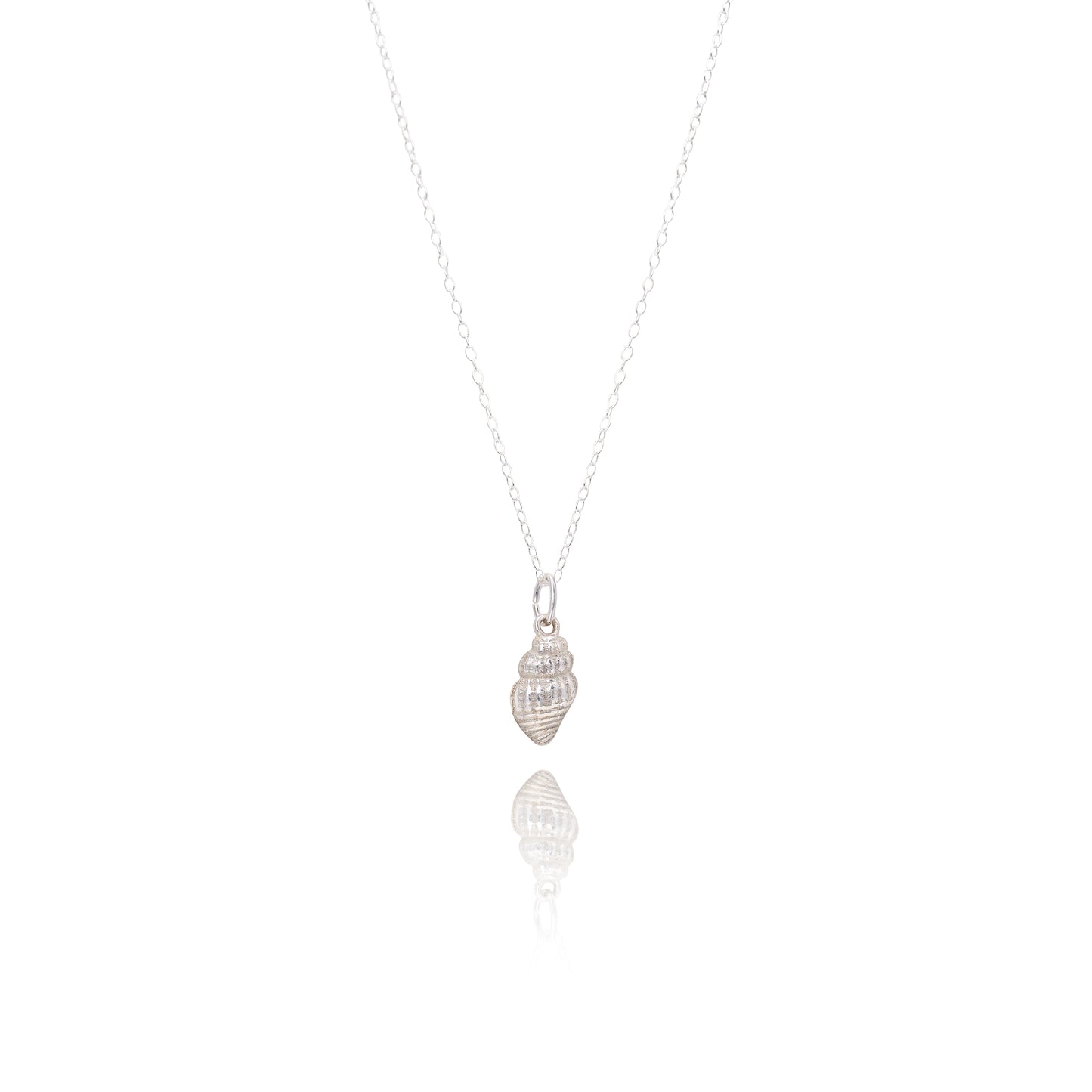 Silver Baby Whelk Shell Earrings & Necklace Set