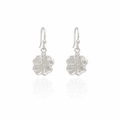 Silver Four Leaf Clover Earrings