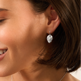 Silver Rose Leaf Earrings