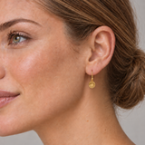 Gold Corn Poppy Crown Earrings