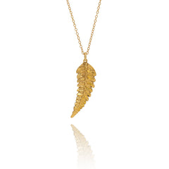 Gold Fern Leaf Necklace – handcrafted nature-inspired jewellery (2)