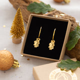 Gold Baby Oak Leaf Earrings