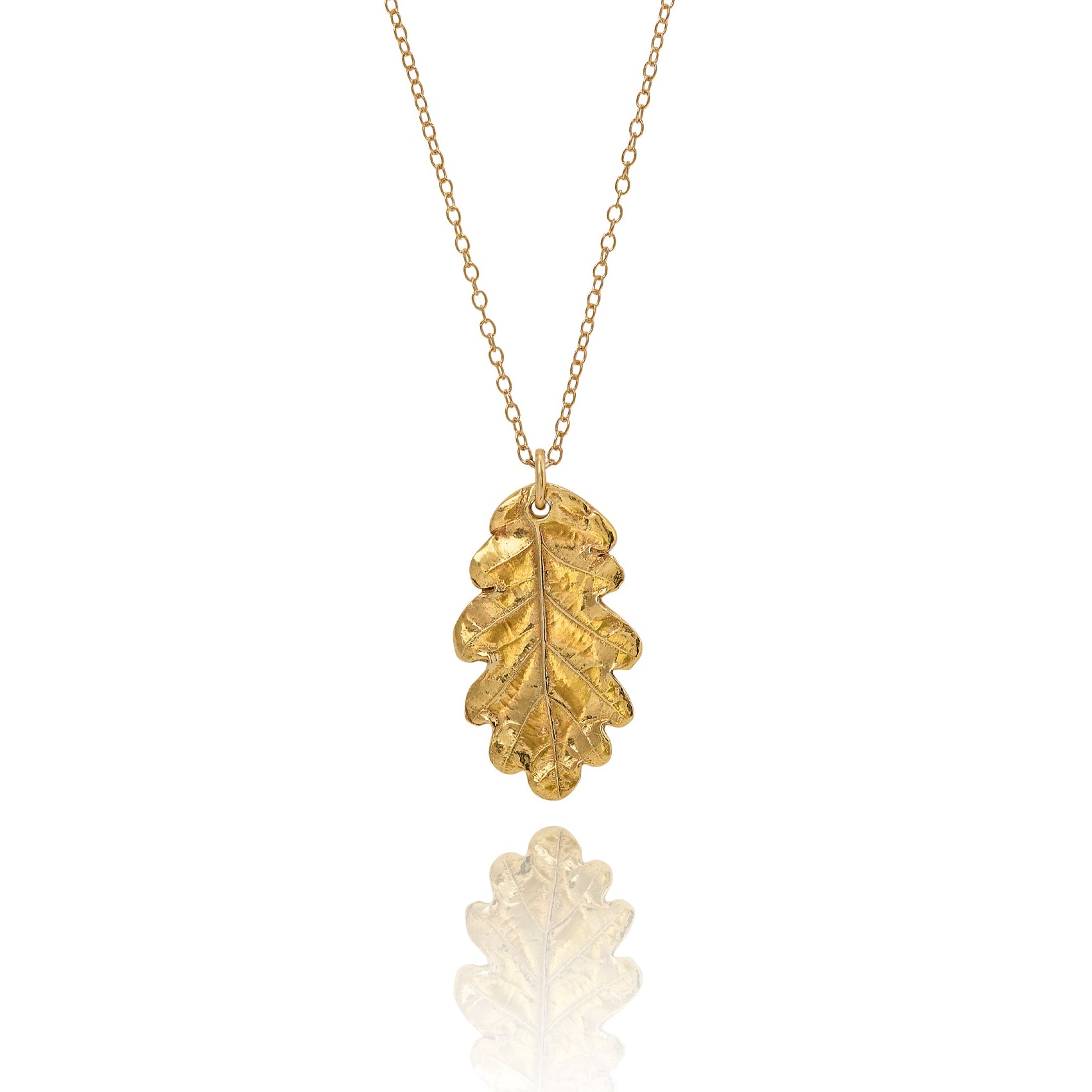 Handmade gold oak leaf necklace - Iris & Lolli