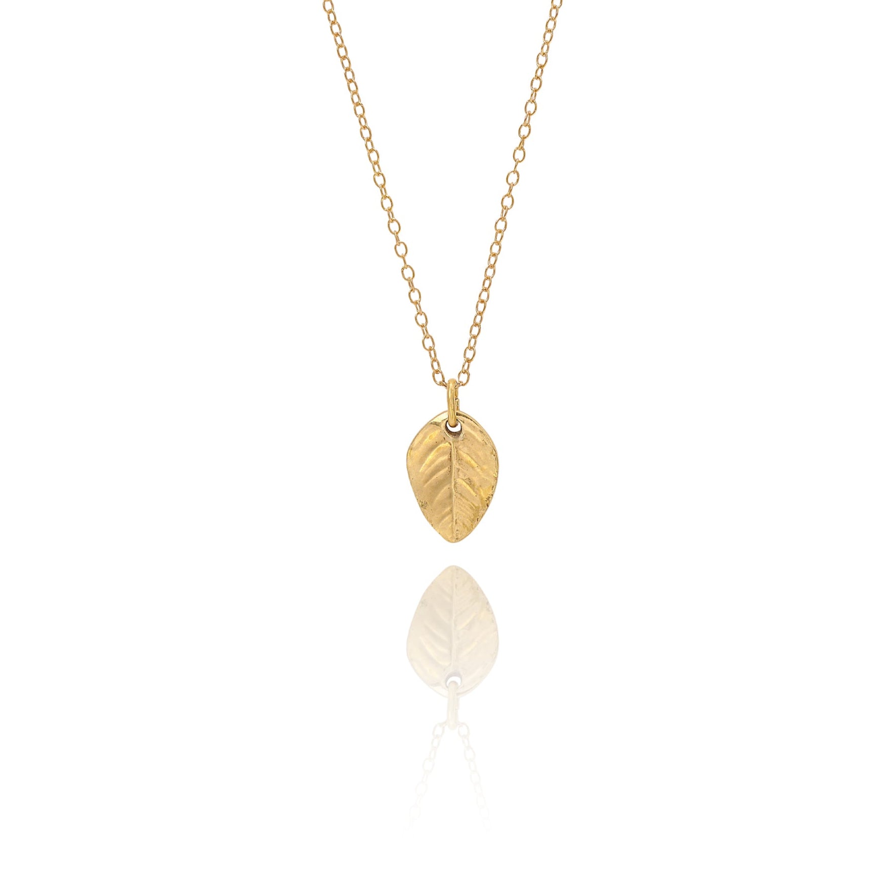 Handmade gold rose leaf necklace - Iris & Lolli