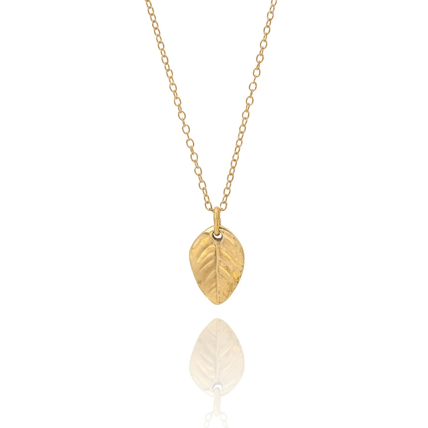 Handmade gold rose leaf necklace - Iris & Lolli