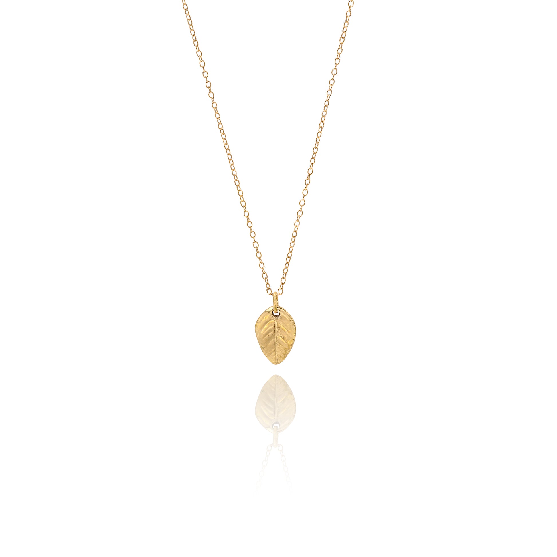 Handmade gold rose leaf necklace - Iris & Lolli