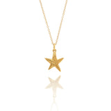 Solid Gold Starfish Necklace