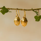 Gold Acorn Earrings