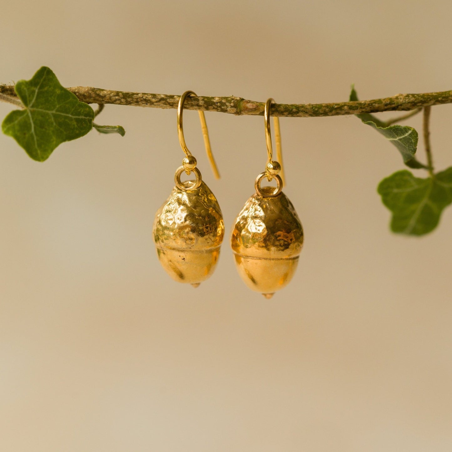 Gold Acorn Earrings
