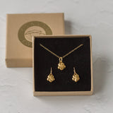 Gold Baby Forget Me Not Earrings & Necklace Set