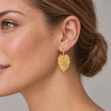 Gold Hazel Leaf Earrings
