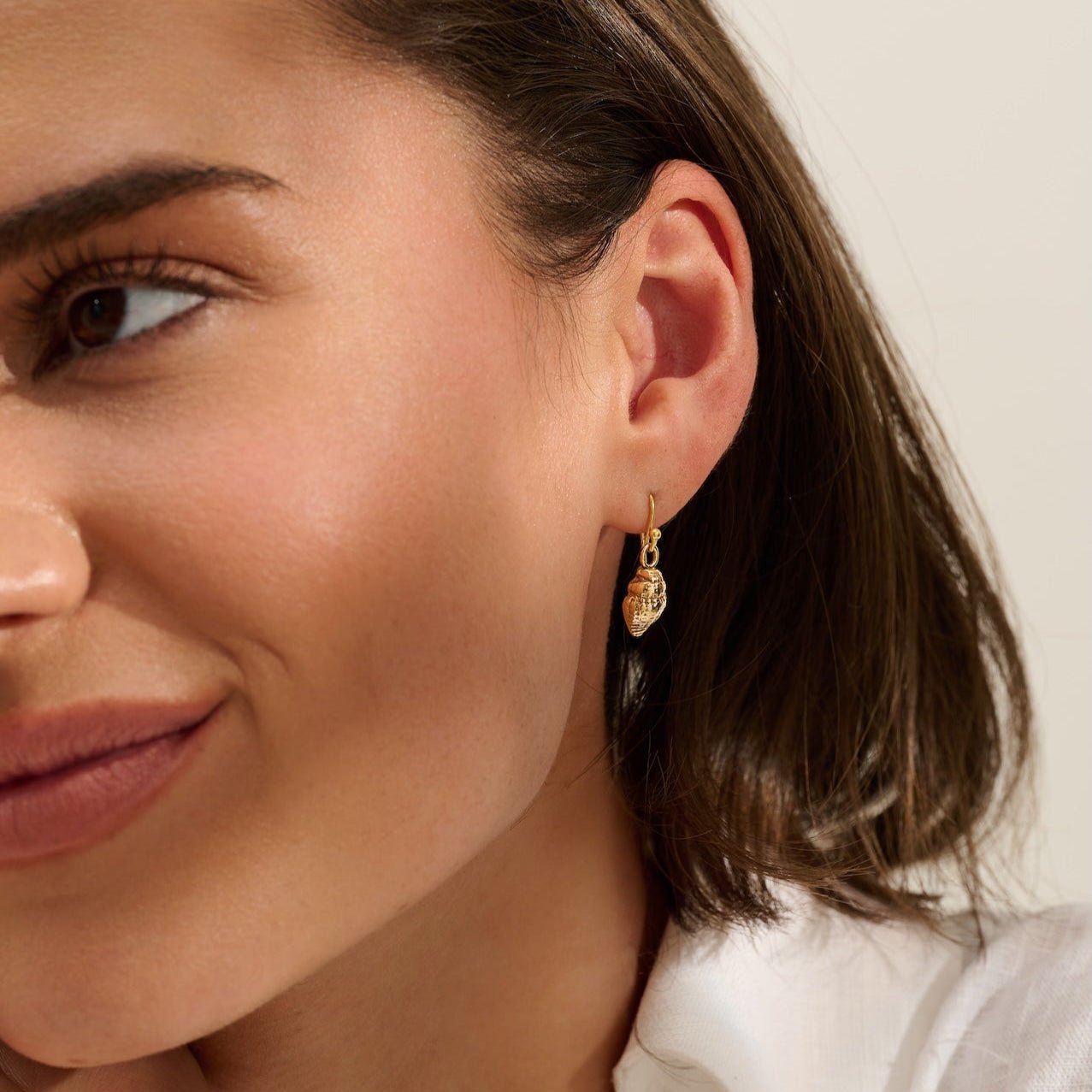 Gold Dainty Shell Earrings