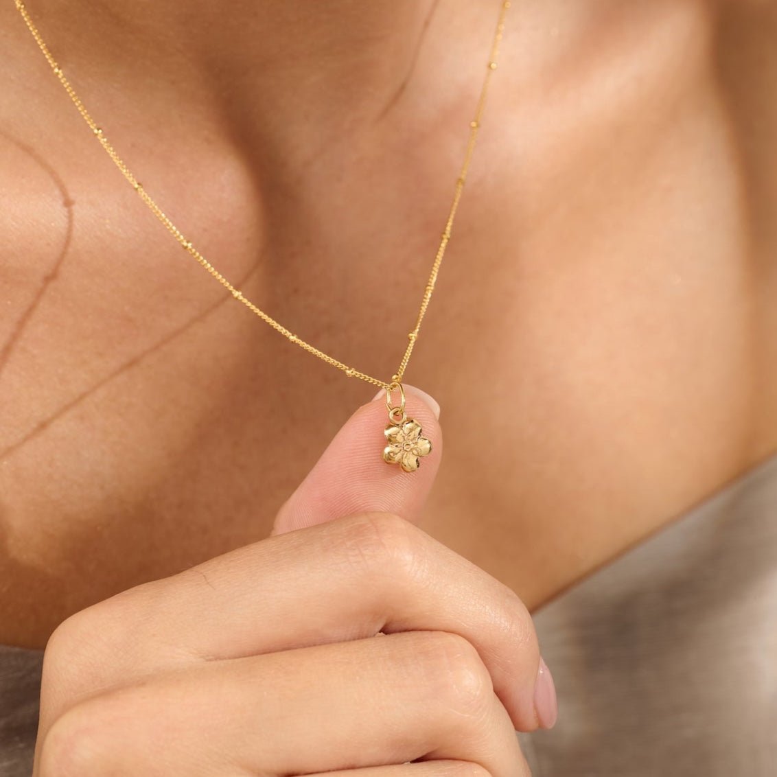 Gold Forget Me Not Necklace