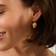 Gold Baby Rose Leaf Earrings