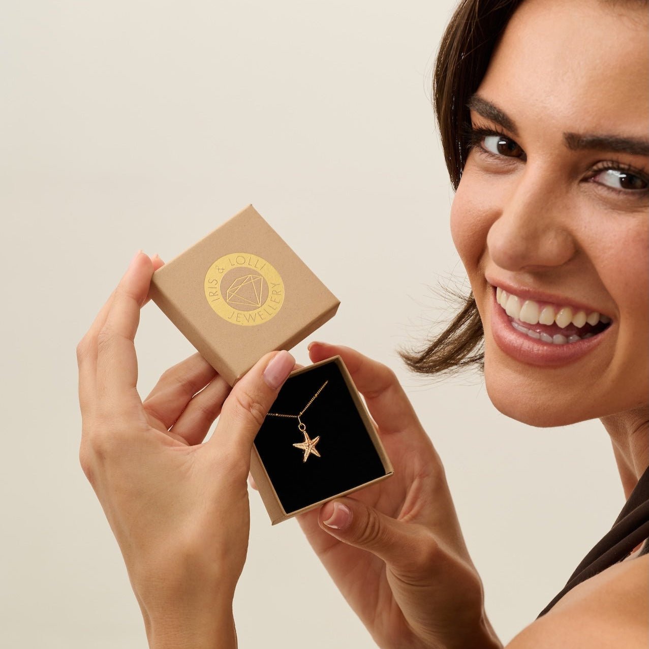 Solid Gold Starfish Necklace