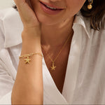 Model wearing Gold Starfish Necklace (2)