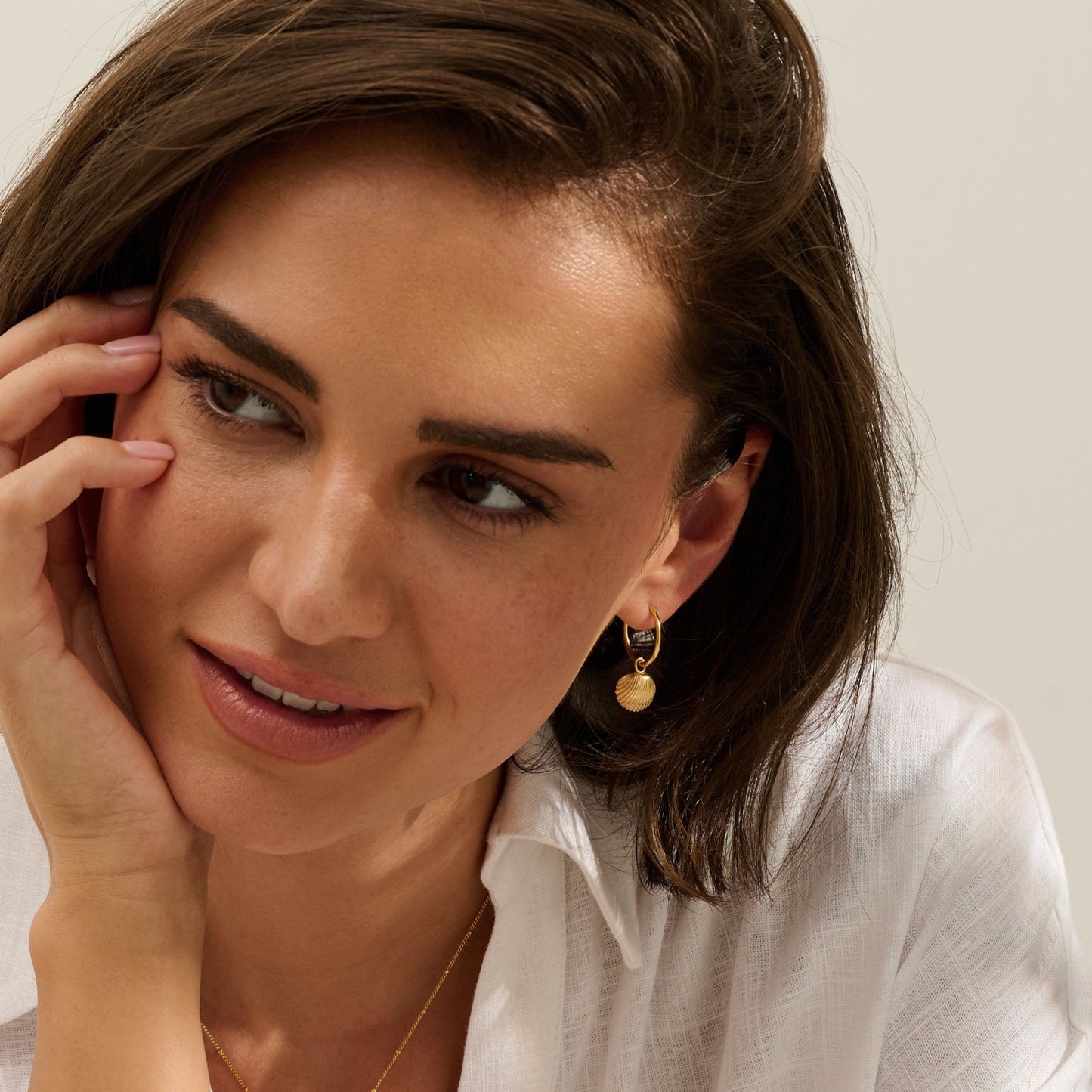 Gold Cockle Shell Earrings
