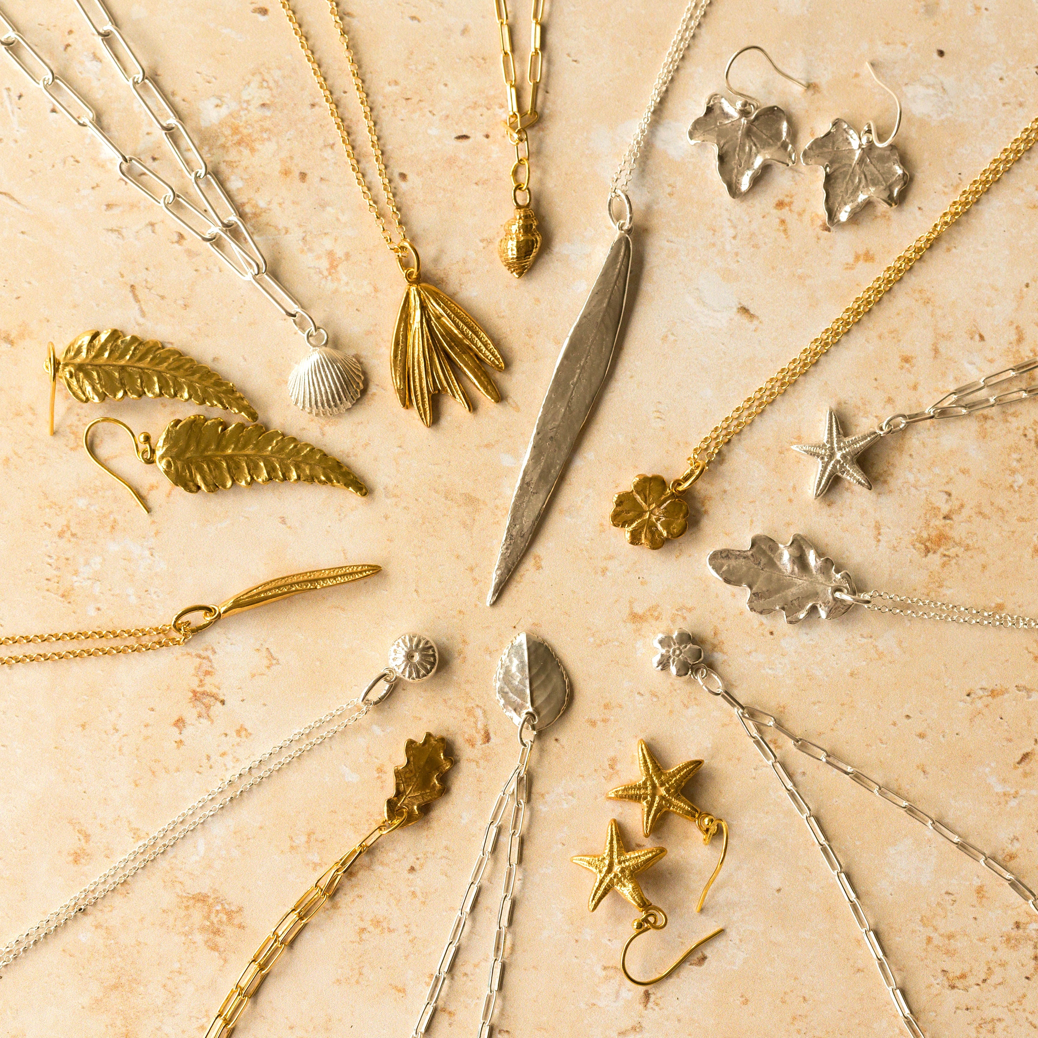 Iris & Lolli nature-inspired jewellery collection in silver and gold